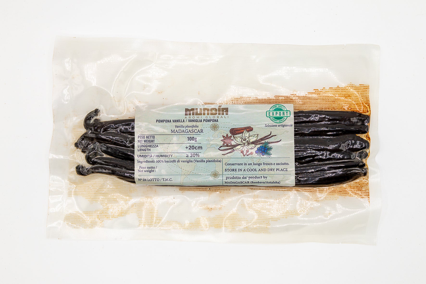Vaniglia Pompona Grand Cru – Baccelli Extra-Long (+20 cm)